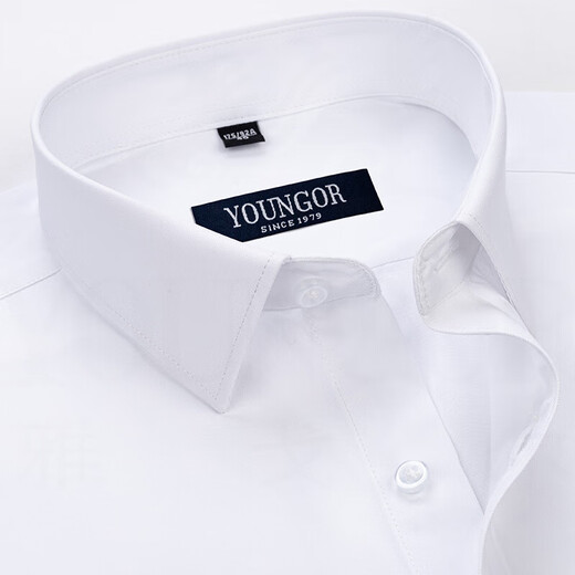 Yager Flagship Office Store Short à manches à manches courtes Men de l'âge moyen des bandes décontractées d'âge moyen sans repasser la chemise de couleur de couleur formelle haut de gamme anti-rides DX6626 45 recommandée 195-210jin [Jin est égal à 0,5 kg]]]