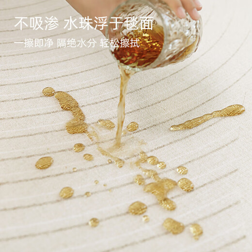 
Kanto IKEA Carpet Living Room Cream Style 2024 New No Washable Rubber Bedside Blanket Home Carpet Plain Line-15937 240cm*400cm Gold Thickness