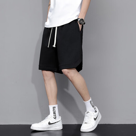 Playboy (Playboy) 2025 Nouveaux shorts coréens pour hommes Tendance d'été en liberté Couleur solide Men Mode décontracté Pantalons de sport décontractés 833 blancs (65 coton) xl (135-155)