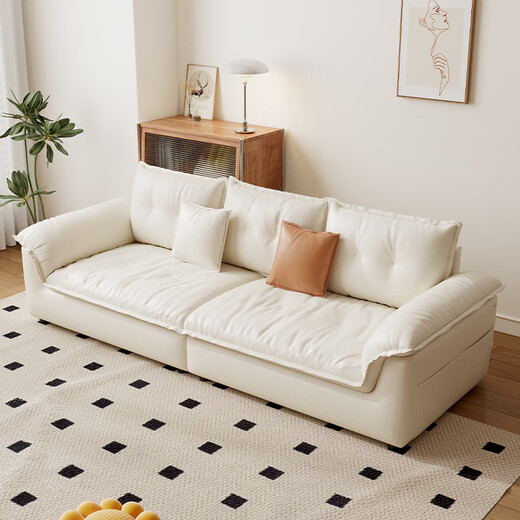 
Mumian leather sofa living room 2025 new cream cat scratch leather sofa small apartment simple direct row SF-8835 1.9a