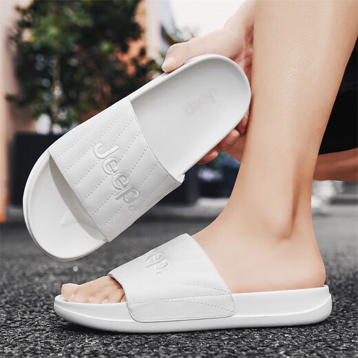 
Jeep Jeep Slippers for men's summer new style men's flip-flops lightweight soft sole outdoor sports sandals white (leather shoe size) 41