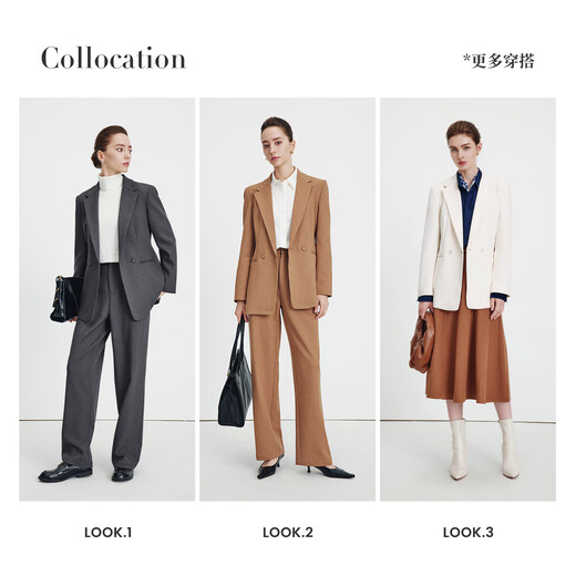 Navigare Italian small sailing casual suit for women in spring and autumn, medium and long commuting versatile single suit business women's wear, dark night black L