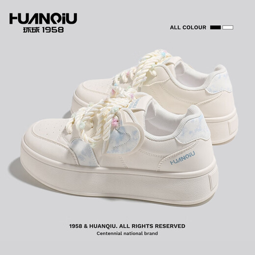 Global thick sole height-enhancing white shoes for women niche 2025 new campus style summer casual board shoes for women Milan 39