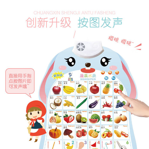 
Children's early childhood education audio poster baby cognitive reading picture recognition pinyin English letter learning card learning machine cloth book stroke radical