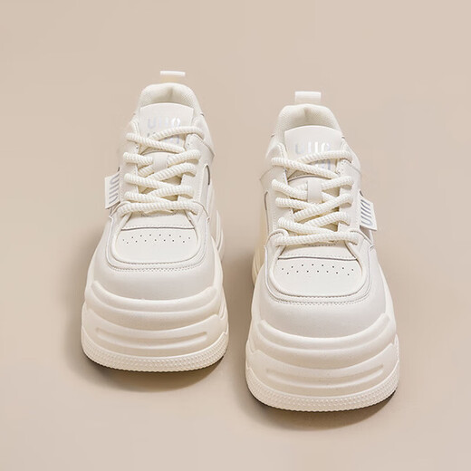 NOSSKISS luxury high-end brand shoes for women 2025 new small height-enhancing thick sole versatile sports and casual white shoes red 37