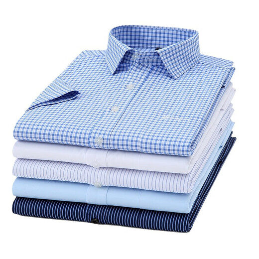 CEO Yageol shirt men's short-sleeved, non-scalding and anti-wrinkle 2025 summer business professional suit striped work clothes white lining DX6624 38