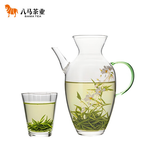 Bama Tea Industry Handheld Pot Tea Set One Pot One Cup Combination High Borosilicate Glass Teapot Tea Cup Suitable for Hot and Cold Pot 300ml + Cup 60ml