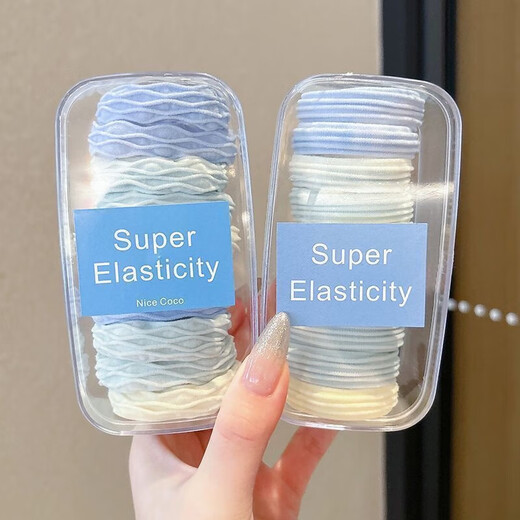 Meersalzblau Haarseil Haarseil Haarschleife Kopf Seil Einfaches Krawatte Hoch -Pferdeschwanz Gummi -Band Girl Netter Kopfschmuck nahtlos hohe elastische 30 Stücke (Opp -Bag -Verpackung) [Zufällige Farbe]
