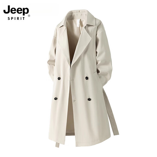 JEEP SPIRIT German mid-length windbreaker men's British style casual over-the-knee coat jacket for men khaki WASSUP OTHER M Recommended weight 90-120Jin Jin equals 0.5 kg