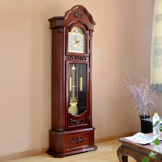 Brand Importé de gamme de table d'horloge haut de gamme Salon de rechange de plancher 2025 Nouvelle horloge en bois massif mécanique Classique européen Classique 9922 Ajoucement 14 pouces