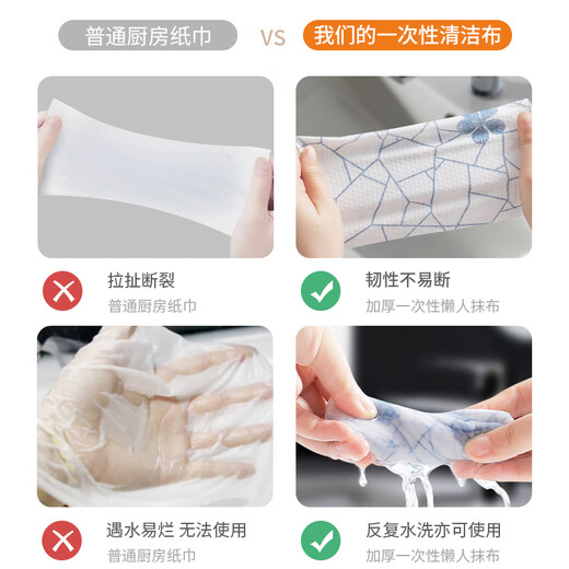 Double disposable lazy rag kitchen paper thickened cleaning rag washable wet and dry dishcloth scouring pad