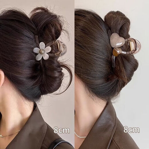 
Flower clip women's high-end 2025 new style with less hair volume shark clip hair clip women's back head hair clip headdress goddess must have [2 pieces of temperament/high-end]