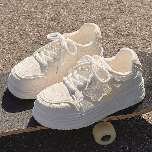 Specht dick gelöste kleine weiße Schuhe für Sommer Frauen 2025 Neue dünne atmungsaktive Frauenschuhe mit Rocksport und Freizeitschuhen für Frauen Weiß 38 (240 mm)