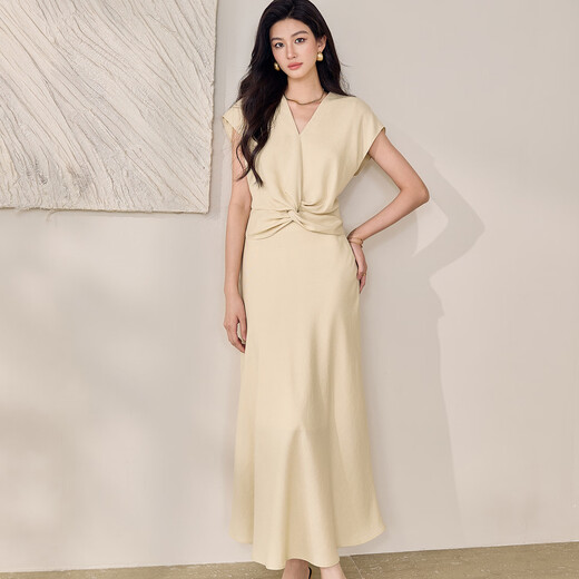 Roeyshouse Roe Style Design Sense Send Hank Kink Set 2025 Été Nouvelle jupe plissée en deux pièces 12392 jaune clair xl