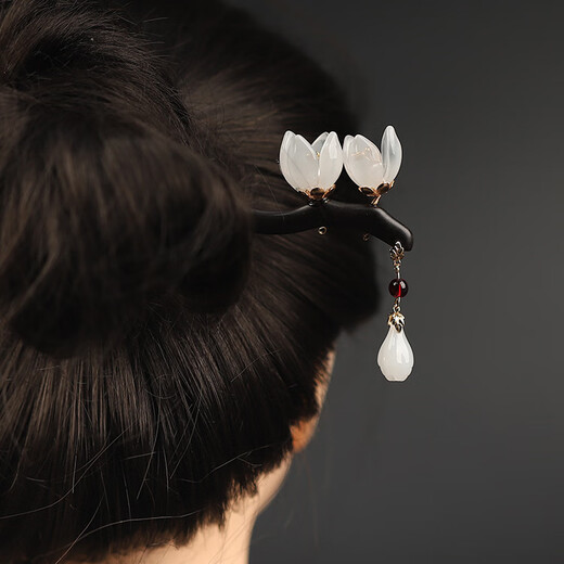 New simple classical handmade sandalwood hairpin retro palace style Hanfu hairpin cheongsam with hair accessories Mobai