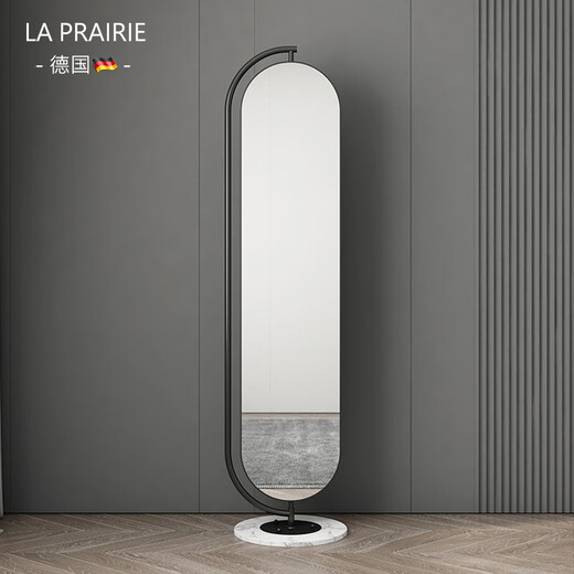 LA PRAIRIE德国品牌 轻奢镜子全身镜穿衣镜家用落地镜女生卧室可旋转试衣镜 大号旋转镜（金架+白石）带收纳 免费上门安装