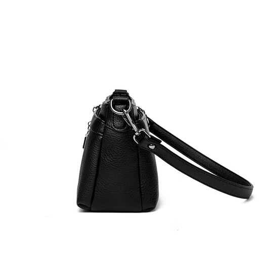 Jingshi Frauenbag 2025 Neue Frauen Umhängetasche High-End Small Square Bag mittleren Alters vielseitiger Crossbody-Tasche weiches Lederschwarz