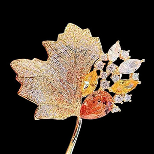 秋冬枫叶胸针高端精致时尚气质西装衣领毛衣胸花别针优雅气质 枫叶(礼盒装)