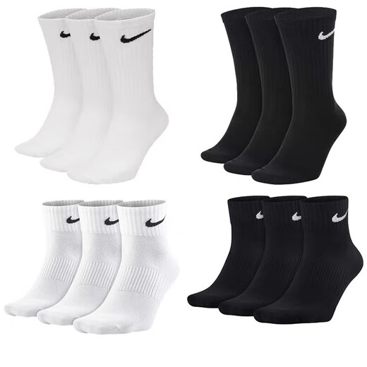 Nike Sports Socken für Männer und Frauen Sportsocken atmungsaktive schweißabsabsorbierende Fitness-Basketball-Socken Mid-Tube-Socken 6 Paar Weiß (Langrohr l 42/44)