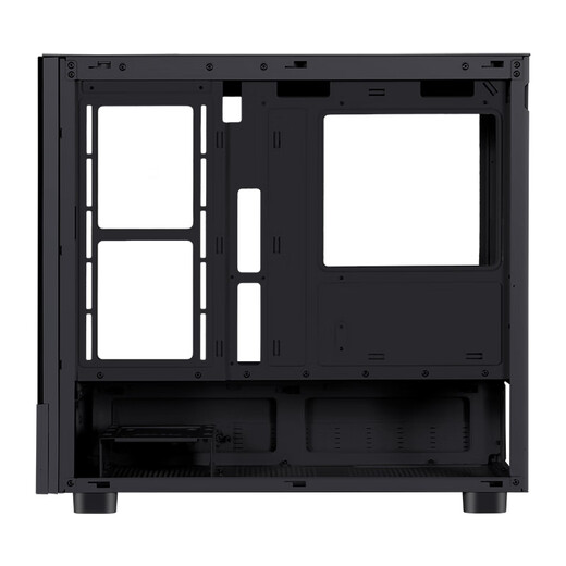 SAMA Xiaojinghong black MATX sea view gaming computer case 270 panoramic/double-sided glass/support 360 water cooling/9 fan positions/410mm long graphics card/U2+U3