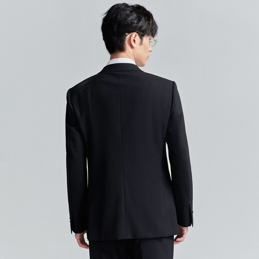 Angel Bird Fashion Double Breasted Suit (Top) Men's Double Slit Straight Suit KEBB251010S Black 48A