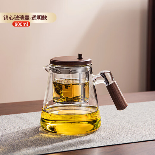 Puqi glass tea water separation cup teapot steaming integrated elegant cup teapot with inner tank filter large capacity tea set