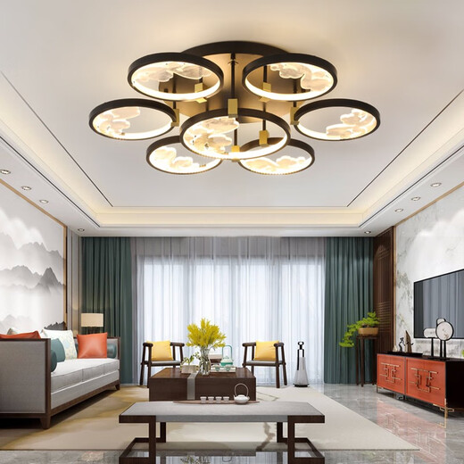 OPP-Beleuchtung (Opple) 2025 Neues chinesisches Deckenleuchten LED LED LED LIVE RAUM LIGHT ZEN ZEN Schlafzimmer moderne einfache und atmosphärische Heimat Nutzung 1W 6623-3 Kopf Drei-Farben-Licht