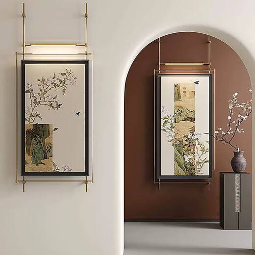 
Yonghuan New Chinese style living room sofa background wall hanging painting landscape landscape style four-link combination restaurant corridor decoration painting g style 68178cm picture frame 58112cm no light