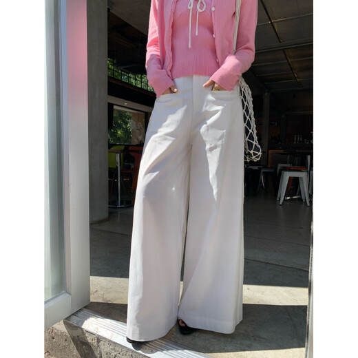 Skyheart2025 Frühes Frühling Koreanische Version Casual Temperament Vielseitige Hüften mit hohen Hose mit hoher Taille für Frauen C3291 Dark Purple s
