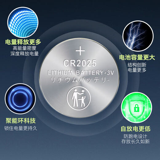 纽扣电池CR系列电脑主板称体重秤温度计电子 适用于宝马奔驰奥迪大众汽车钥匙遥控器【单件包邮】 CR2032单粒装
