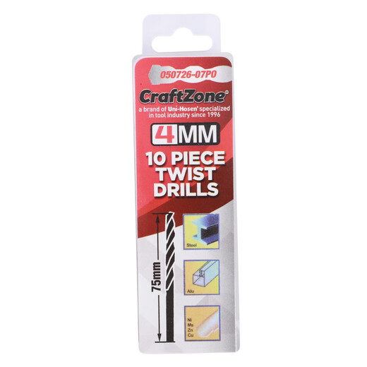 CraftZone drill bit straight shank twist drill bit HSS high speed steel 4341 hand electric drill multi-size 3.5MM (price of 10 pieces)