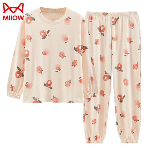 
Catman (MiiOW) spring and autumn pajamas for women pure cotton long sleeve Korean cute cartoon two-piece set for students summer autumn and winter home clothing GXT9928 M (recommended 75-95Jin [Jin equals 0.5 kg])