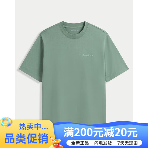 Abercrombie / fitch masculina 25 nuevas letras equivalentes para hombres logotipo redondo blanco xs (17084a) tamaño único