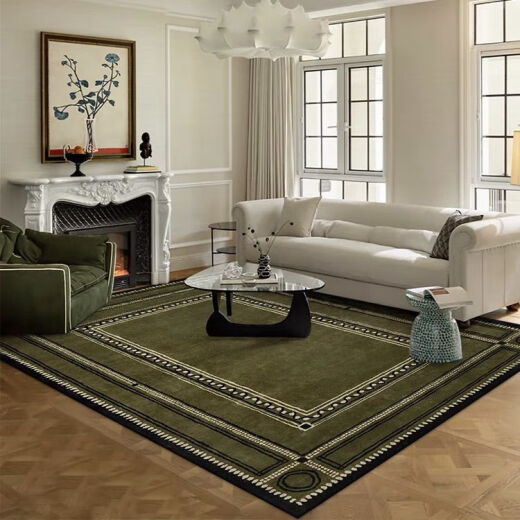 
WCZ Living Room Carpet High-end French Cashmere 2024 New American Retro Style Handmade Customized High-end Green Bedroom Bed ZQ12101 200*300cm Class A Imitation Cashmere