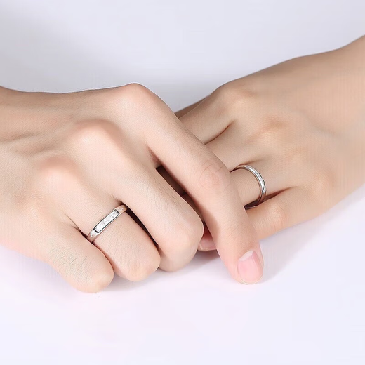 Fakou ECG PT950 platinum couple ring platinum ring live proposal ring birthday gift for girlfriend and wife platinum model-single ring female ring
