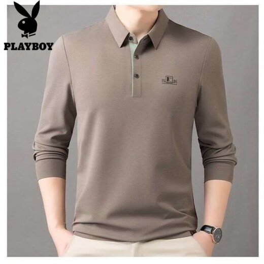 Playboy Spring and Summer New Counter Men's Long Sleeve Lapel Loose T-shirt POLO Middle-aged Business Casual Sweatshirt 9918 Navy [Long Sleeve] L 170 Suggestions 110-130Jin [Jin equals 0.5 kg]
