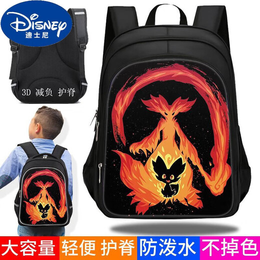 迪士尼（Disney）精灵宝可梦耿鬼书包大容量小学生初中生轻便防水减负双肩包可定制 W13751 双层中号（建议1-3年级）防水防