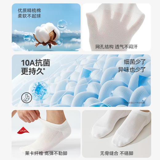 
Made in Jingdong [10A/7A antibacterial mixed hair] Xinjiang cotton four seasons sweat-absorbing men's casual socks for men's business socks short socks breathable