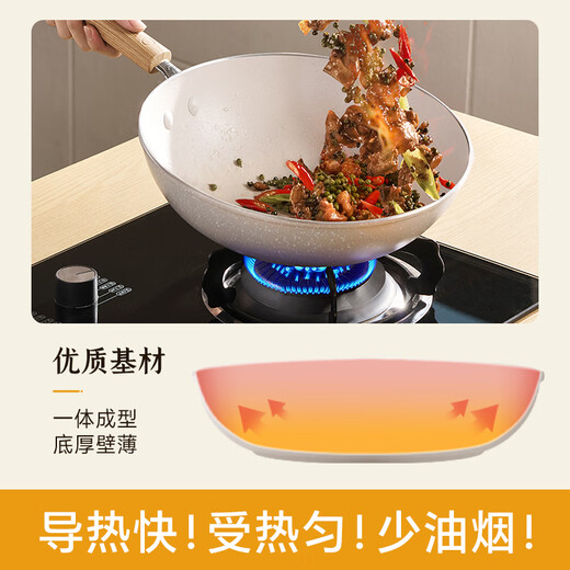 SUPOR pot set, non-stick pot, wok, frying pan, knife, plate and spatula, five-piece set, home kitchen combination set, wok + frying pan + knife + plate + spatula, 5-piece set