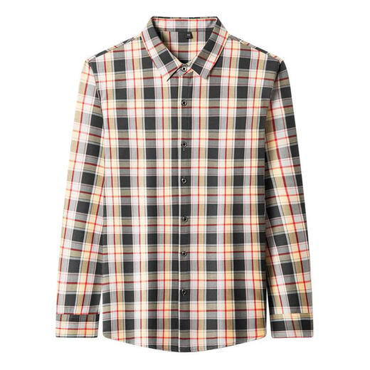 Leichte luxuriöse englische Burberry New Longärmedose Baumwollhemd Herren 2024 Herbst Jugendmodetplaid-Hemd Trendy Herrenkleidung Khaki 6621 M 165 Größe Empfohlen 100-120jin [Jin ist gleich 0,5 kg]