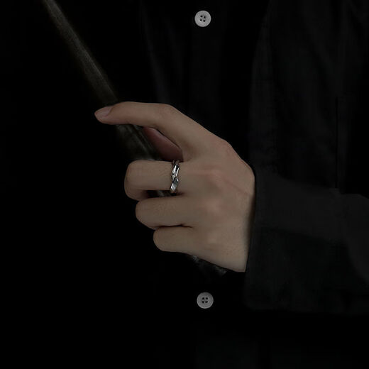 Shenglan retro ring men's trendy single ring niche design men's open adjustable ring cold wind tail ring endless ring open adjustable