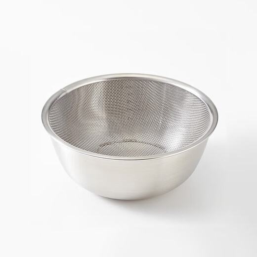 MUJI stainless steel basin tableware household kneading basin vegetable washing basin and basin cooking basin silver L diameter 22*height 9.1cm
