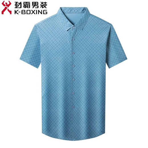 Jinba Herren-Kleidung (K-Boxing) Herren Sommer Neues Kurzärmel-Hemd Herren Mulberry Seide Nicht gelöschtes Anti-Falten-Atmungsgeschäft Casual Thin Shirt 9221# Gray S 165/84A Gewicht 95-105jin [Jin gleich 0,5 kg]