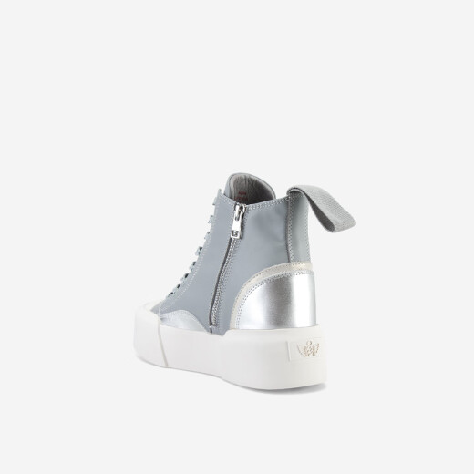 Iijin offizieller neuer 8 cm dicker Sohle innerer Höhe, das einfache, vielseitige Spleißen lässig High-Top-Schuhe für Frauen YF698ABI GRAY 37
