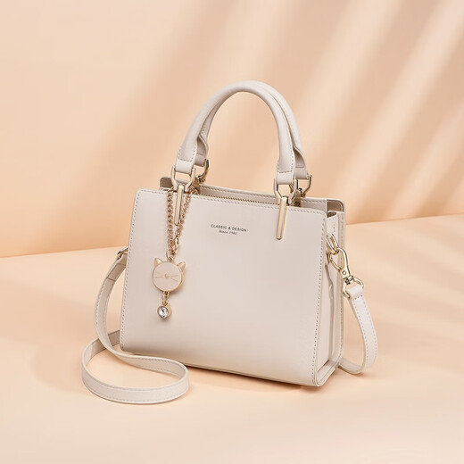 Calviakrim2025 Nuevo bolso de cuerpo cruzado de una sola temporada para mujeres Ligera de moda de lujo Bolso versátil de cuero de cuero liviano Bolso Beige Beige White