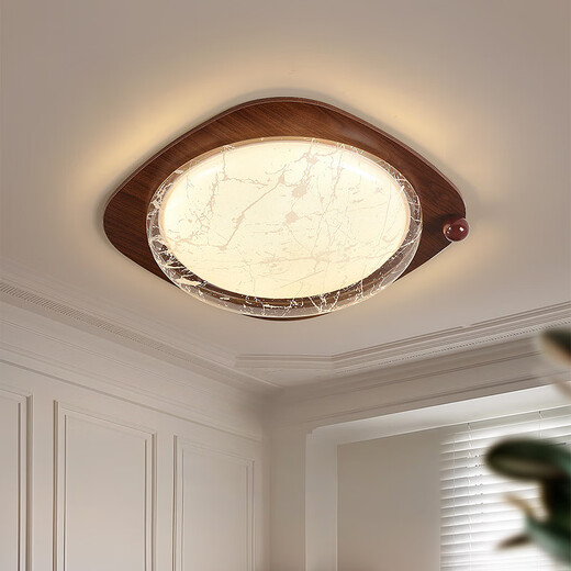 Handwerker Zeit Französische mittelalterliche Stil Schlafzimmer Deckenlampe Festes Holz Einfache moderne Atmosphäre Voller Spektrum Augenschutz Zhongshan Home Dekoration Lampe 3884-C Modell 580*580*90 Vollspektrum dreifarbige Lichtwechsel