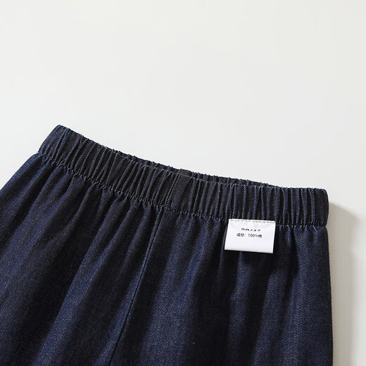 
Fanli Girls Jeans Summer 2025 New Fashionable Baby Pants Outside Trousers Children's Straight Cropped Pants Summer Dark Blue 80 cm