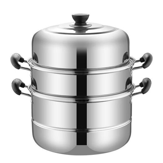 Stainless steel three-layer double 2-layer thickened steamer soup pot magnetic stove gas pot universal stove 30cm 2-layer universal stove