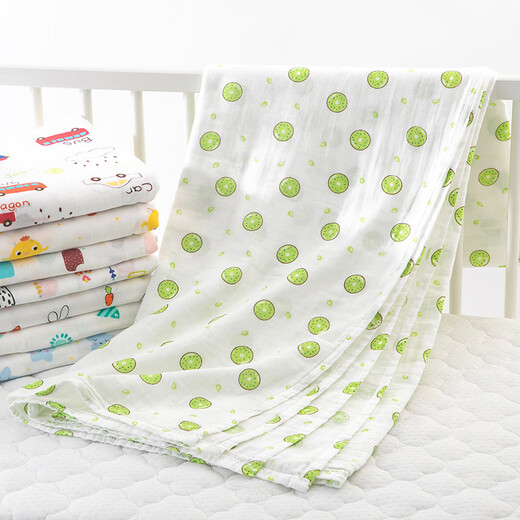Fengxi baby gauze cover type A summer thin pure cotton cover blanket out windshield cover child baby air conditioning quilt 2 layers kiwi 120X150 5cm