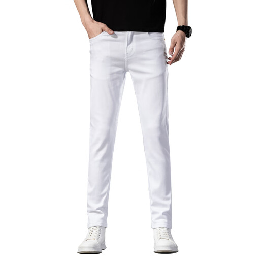 Armanibr armani jeans d'été masculin slim droit pantalon à la mode noir élastique 683 noir 33